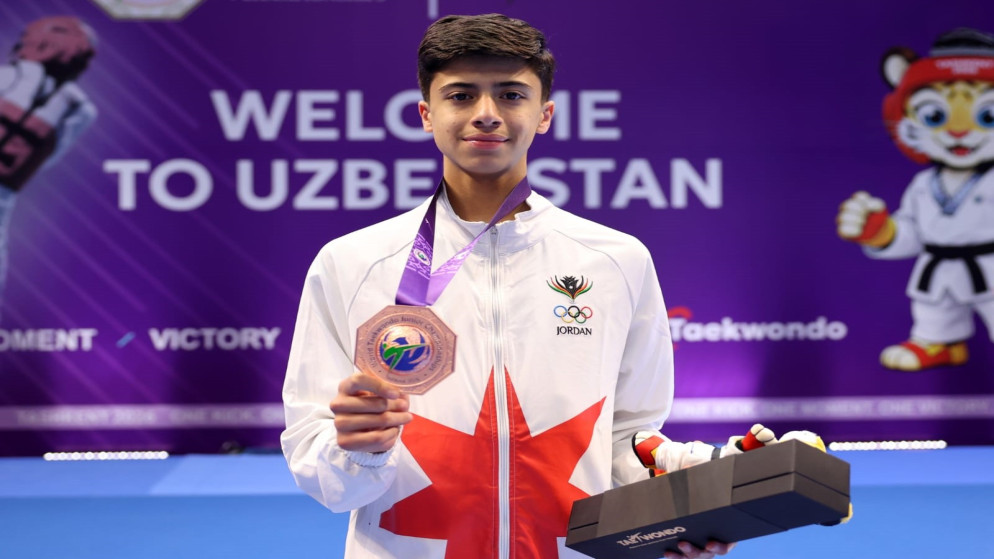 عبدالله شاهين يتالق ببرونزية التايكواندو في بطولة العالم