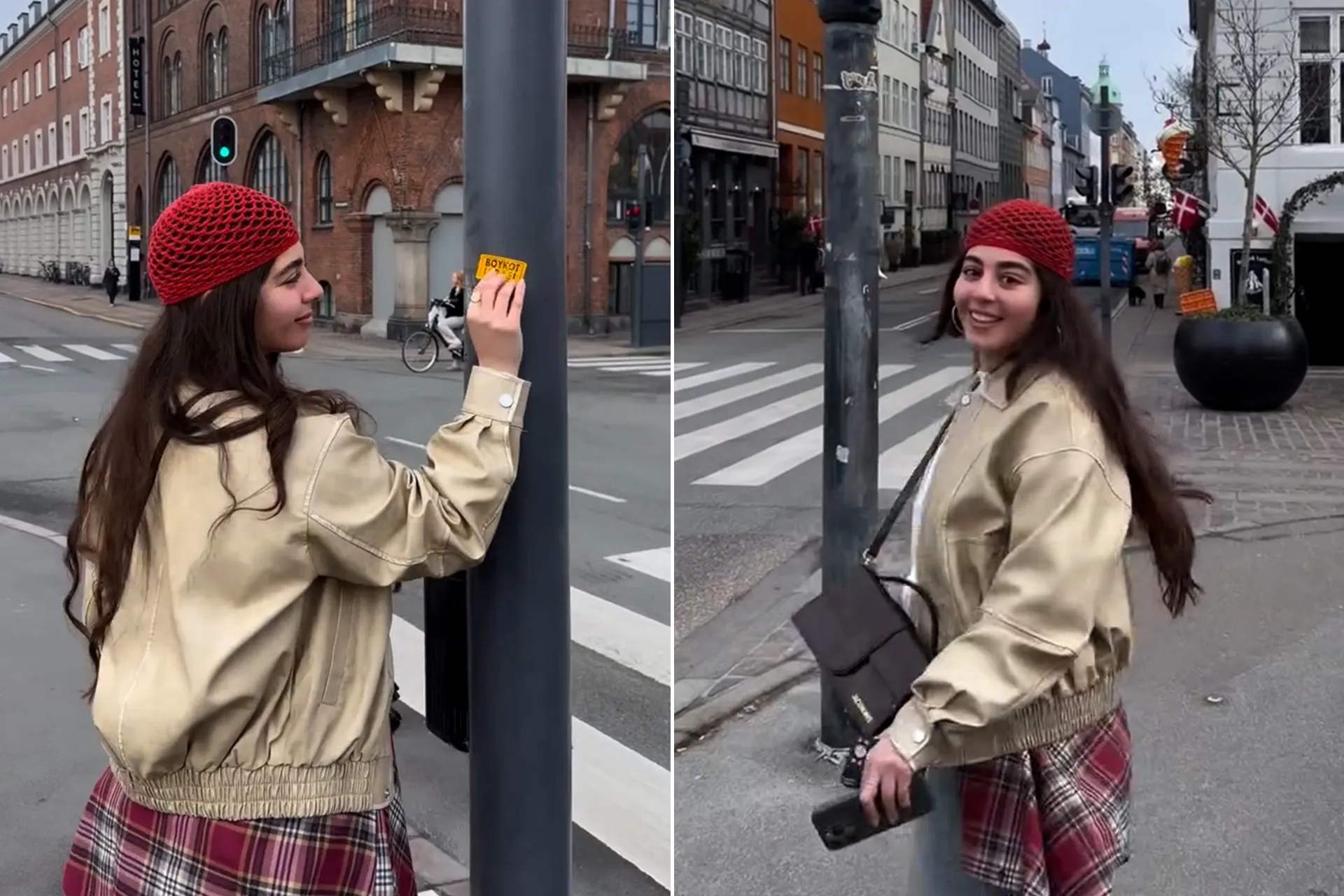 مايان السيد تشعل كوبنهاغن بملصق داعم لفلسطين