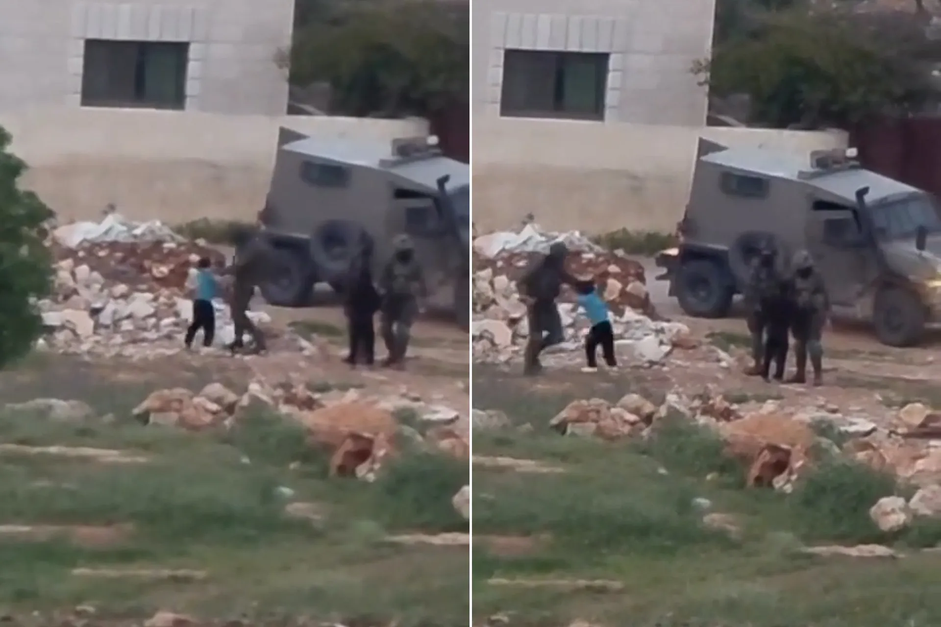 غضب بعد اعتداء جندي اسرائيلي على طفل فلسطيني برام الله